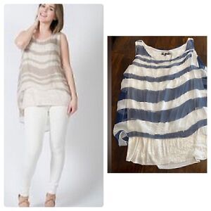 NWT M Made in Italy Silk Sequin Tunic/Tank